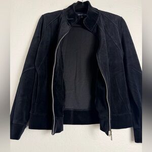 Jones New York Jacket Women Medium Velour Black Athletic Style Casual Daily Wear